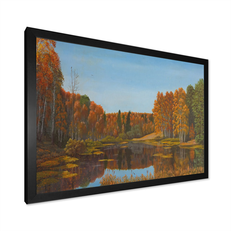 «Landscape River», reproduction d'art sur toile, Cadre photo noir, H 8 po x l 12 po x P 1 po
