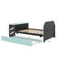 Lit de jour double en bois - Comprend un lit gigogne simple, un bureau et des stations de recharge USB-1239932011