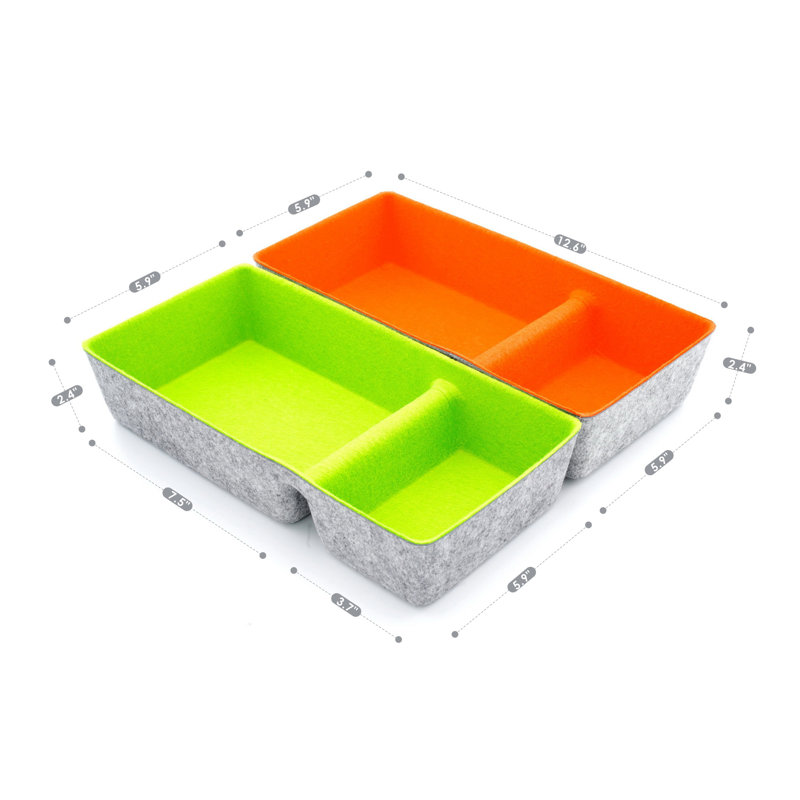 Ensemble de rangement H 3,1 po x l 6,1 po x P 12,6 po Anadi, Orange et vert