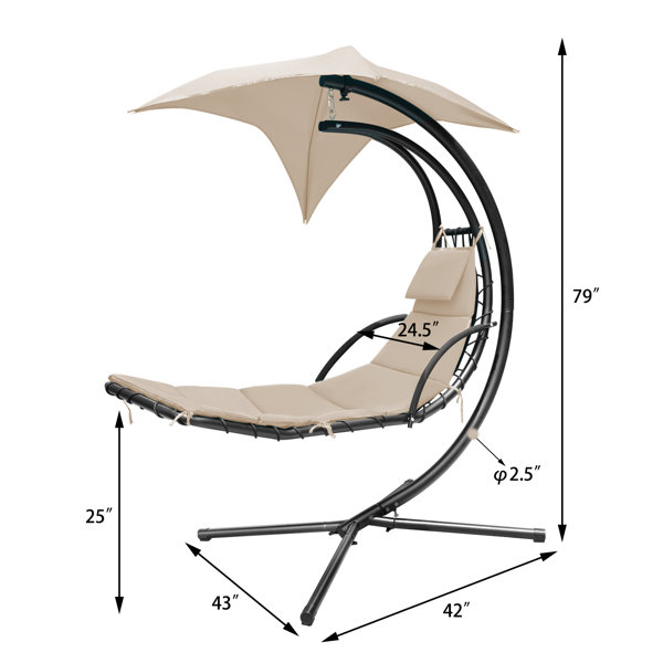 Arlmont & Co. Esme 1 Person Hanging Chaise Lounger with Stand