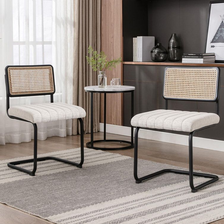 Byesville Linen Upholstered Side Chair in White