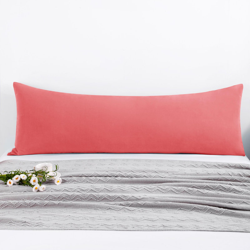 Body Pillow Cover, 1800 Brushed Microfiber Body Pillowcase with Envelope Closure - 20x54 Inches - NTBAY, Coral