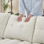 Canapé modulaire inclinable en chenille Mica avec lit escamotable et rangement-642913332