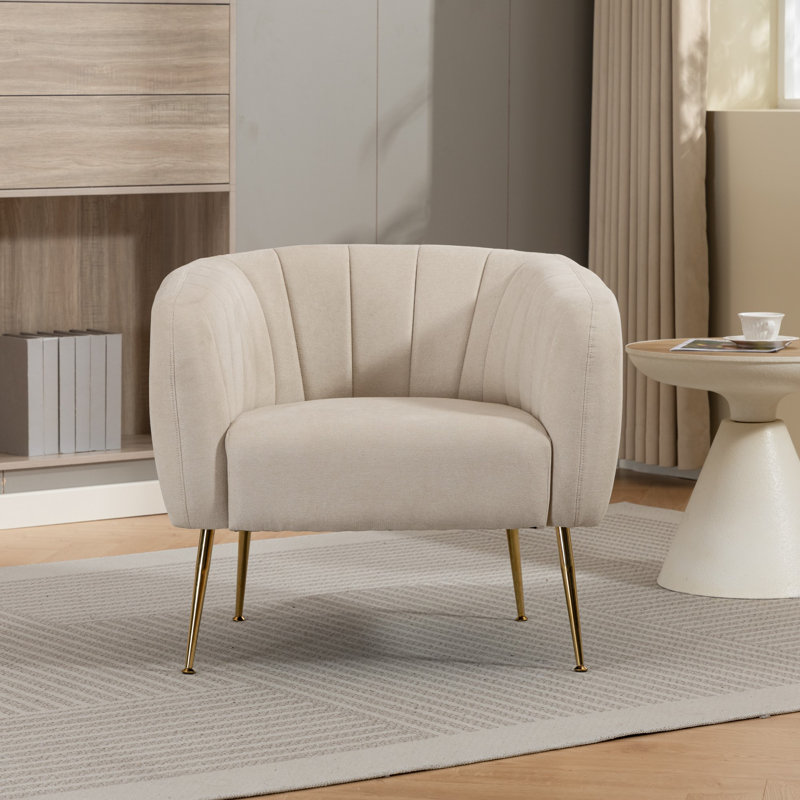 Upholstered Armchair, Beige