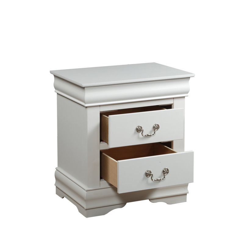 Table de chevet Louis Philippe, Blanc