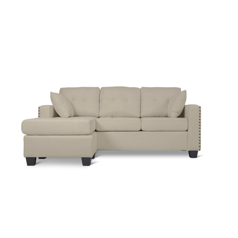 Canapé modulaire 2 pièces Kyneshia, Tissu beige
