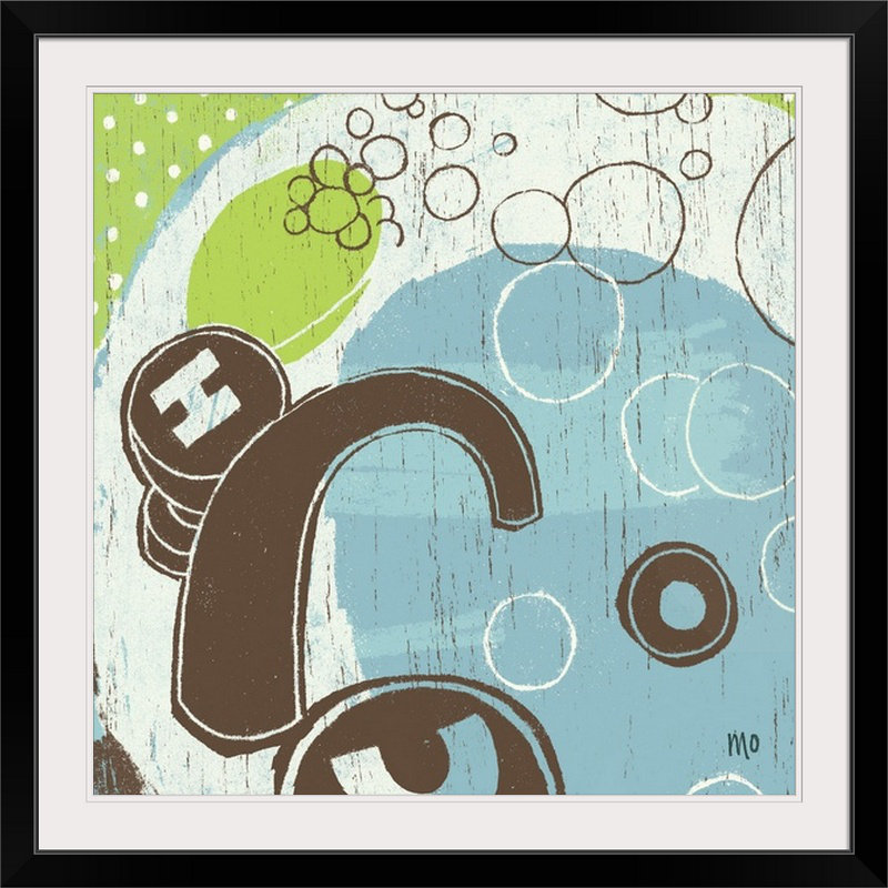 « ii » par michael mullan, reproduction d’art Bathroom Bubbles, H 24 po x l 24 po x P 1 po, Cadre noir