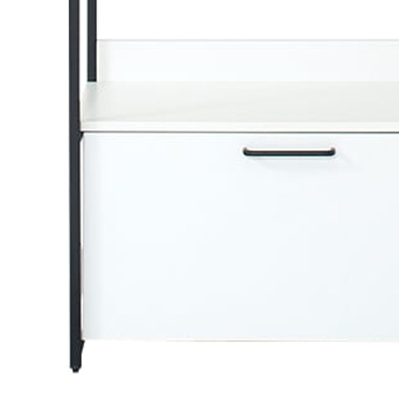 Cox Modular Closet System, 1 Storage Drawer, Hanging Rod, Black Metal Frame