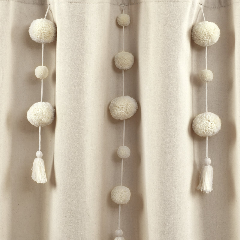 Rideau de douche simple en lin, Beige