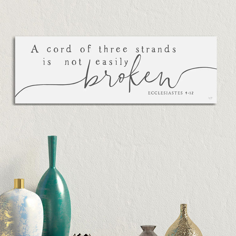 A Cord of Three Strands 1 Piece Panoramic Wall Art on Canvas, 30.48cm H x 91.44cm W x 1.91cm D, Wrapped Canvas