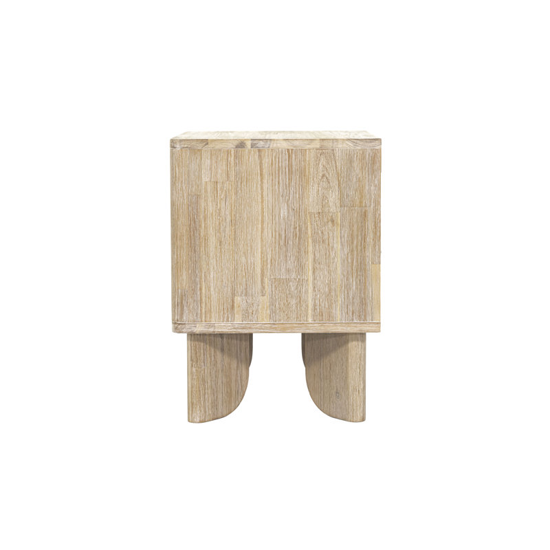 Hina 2-Drawer Acacia Nightstand