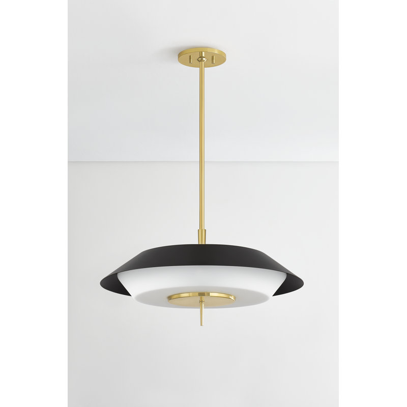 Luminaire suspendu 4 lumières Westport, Noir/laiton antique