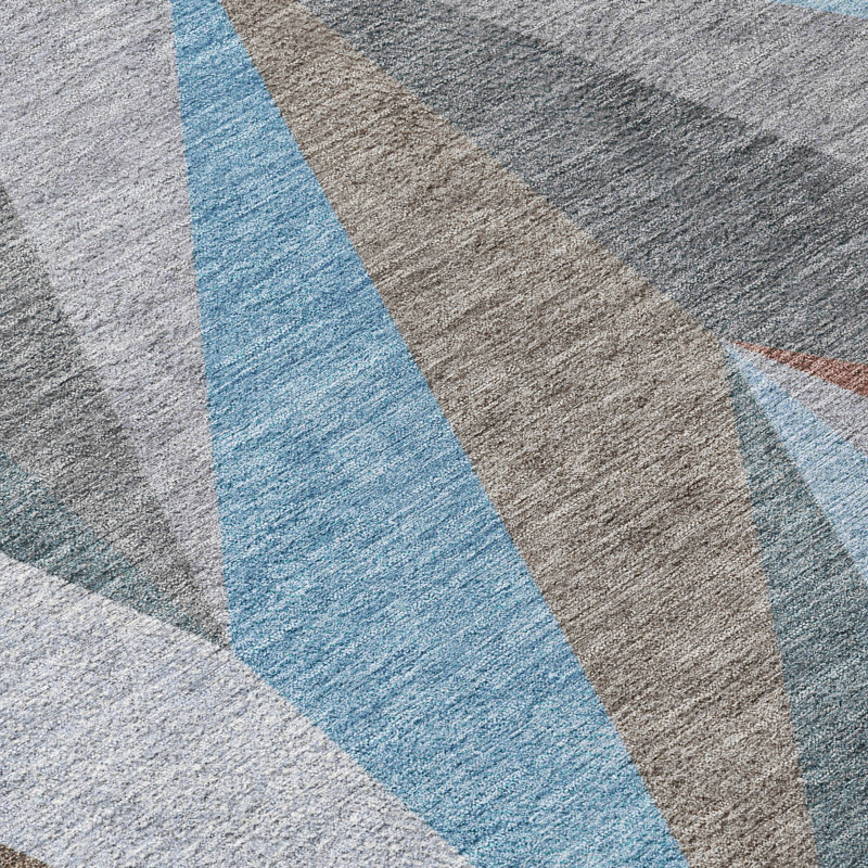 Machine Washable Indoor/Outdoor Huseby ACN2265 Geometric Rug, Rectangulaire 8 pi x 10 pi