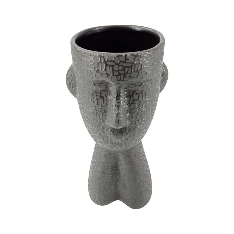 Brijet Ceramic Table Vase, Black, 32.5cm H x 14cm W x 12cm D