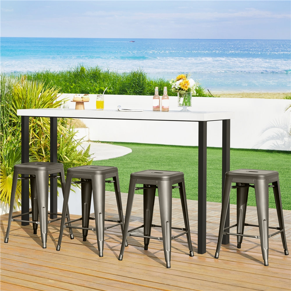 Winfred Counter Stool with Metal Frame (Set of 4) Williston Forge 