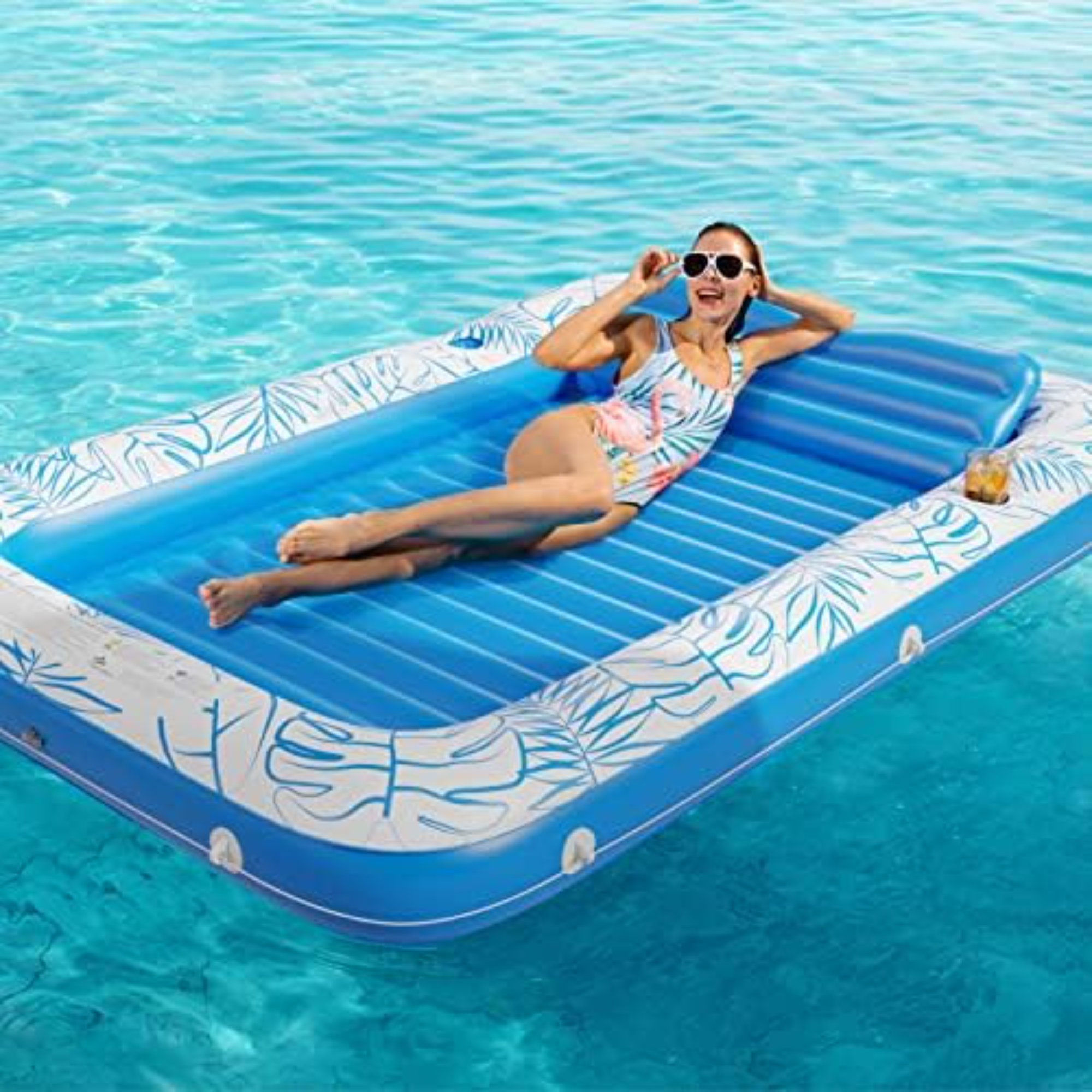 ToccoLeggero Inflatable Tanning Pool Lounger Float 4 In 1 Sun Tan Tub ...