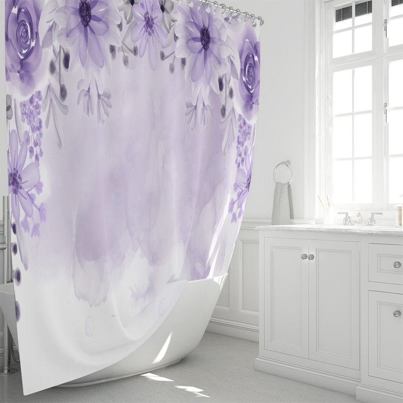 Rideau de douche simple Floral, H 83 po x l 70 po