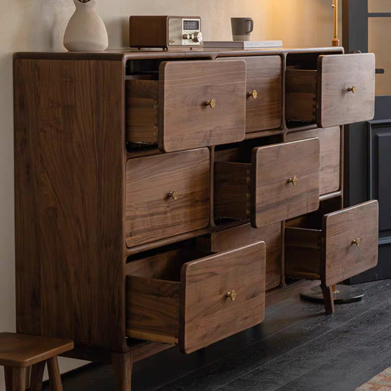 Commode d'appoint simple en noyer noir
