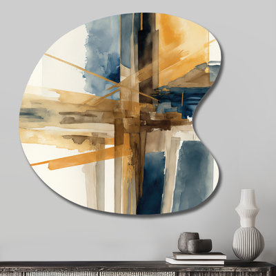 Cniya - Abstract Spirals Unique Shape Metal Wall Art, Modern Asymmetrical Metal Art Print