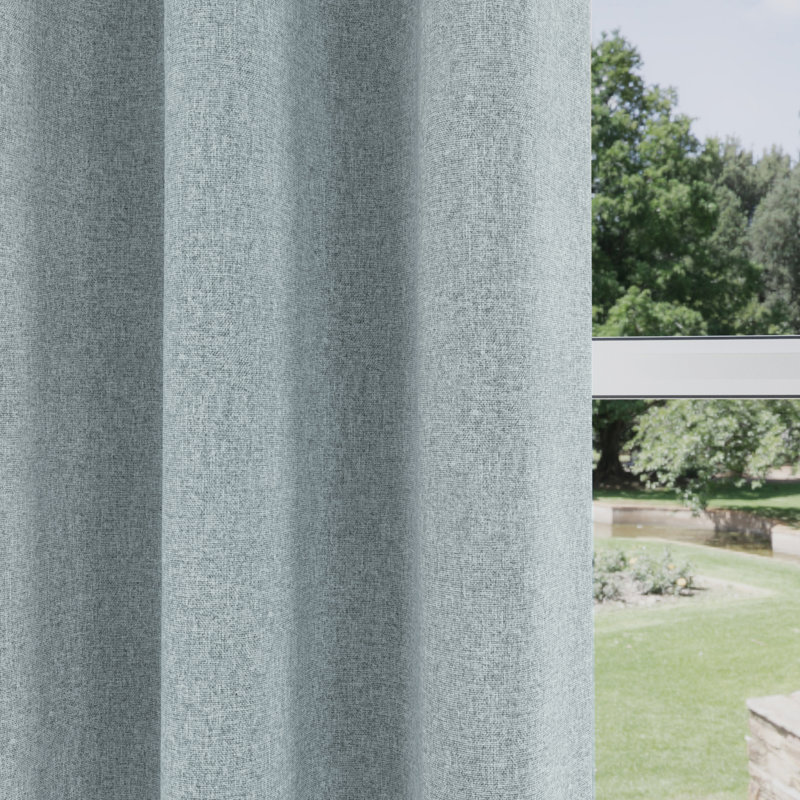 Austin 100% Blackout, Thermal Blue Curtains with Eyelet Header (PAIR) - 90x90 inch (229x229cm), 117cm Width x 137cm Drop
