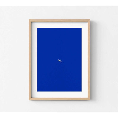 Minimal nageur en bleu - impression abstraite moderne de piscine