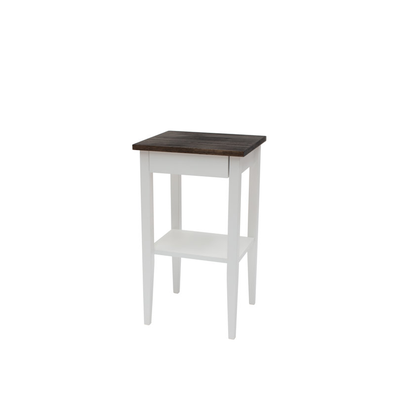 Dannemora End Table with Built-In Outlets, Black