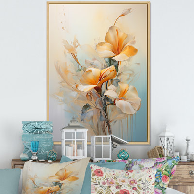 Minimalisme, oiseaux du paradis, impression florale sur toile