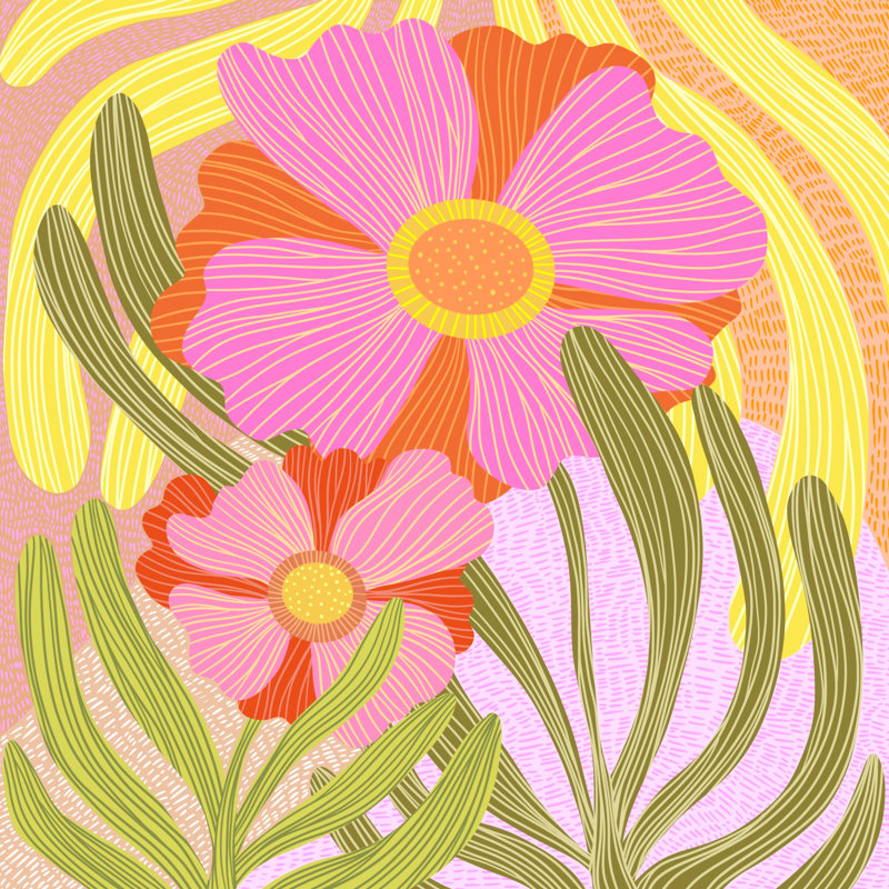 «Modern Botanicals III» par Sarah Constantino - reproduction d'art sur toile tendue, H 30 po x l 30 po, Non