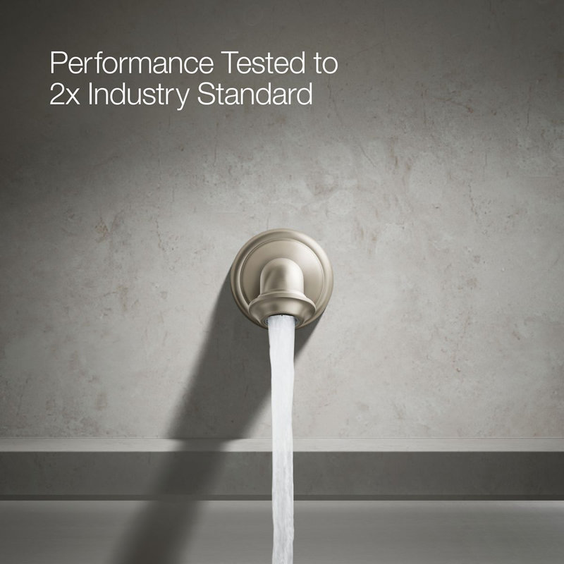 Artifacts Wall-Mount Bath Spout with Turned Design, Vibrant Brushed Nickel