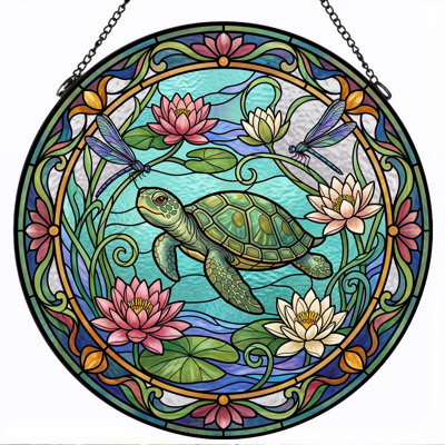 Stained Glass Stained Glass Window Panel，7.8H
