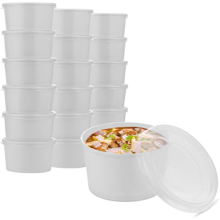 MT Products 12 oz White Paper Cups with Plastic Lids