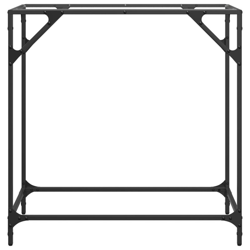 Console Table With Transparent Glass Top 80X35x81 Cm Steel, 81cm H x 80cm W x 35cm D, Transparent