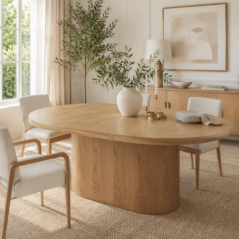 Table de salle à manger rétro avec rallonge papillon et base en forme de X, Blanc cassé