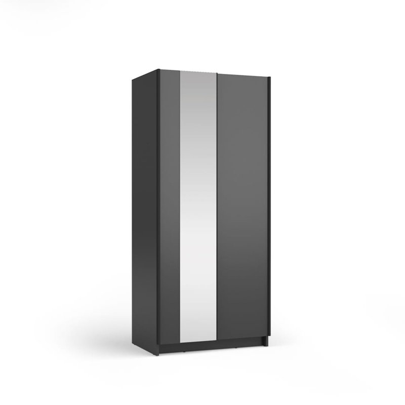 Takenya 3 Door Manufactured Wood Wardrobe, Black