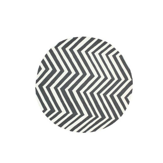 Tapis gris anthracite / ivoire Wolfenbarger, Rond 6 pi