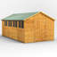 Powersheds 18 x 10ft Timber Tongue & Groove Garden Shed, Double Doors