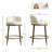 26.5" Upholstered Counter Stool With Gold Hammered Metal Legs & Curved Low Back For Kitchen Island, Set Of 3-957488161-957488160