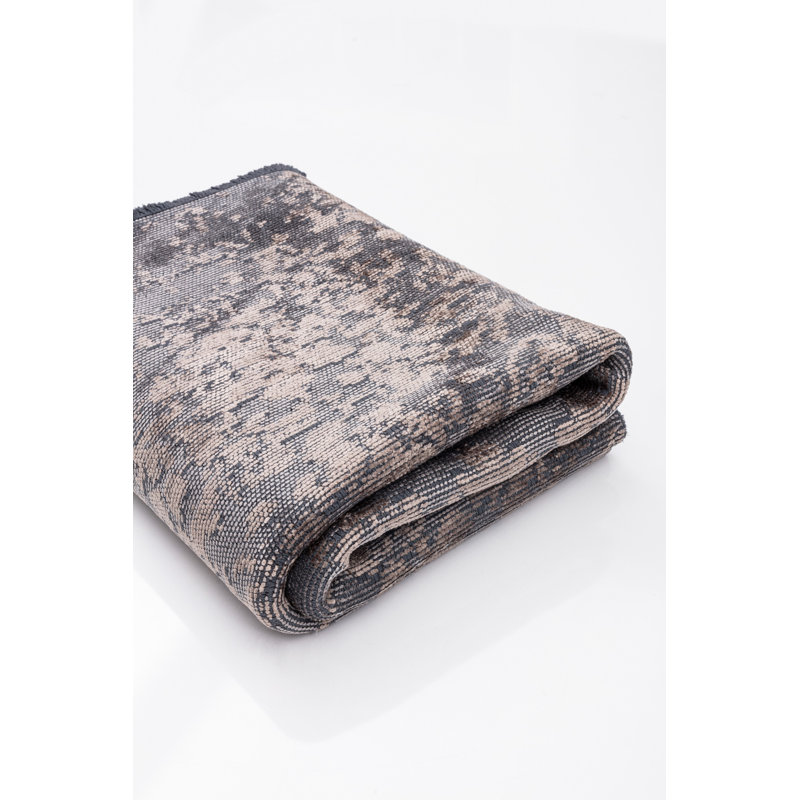 Gray Taupe Toile Luxury Area Rug, Rectangle 7'10" x 9'10"