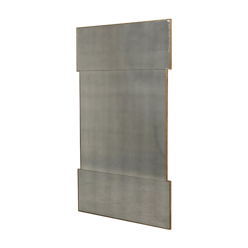 Theron Transitional Gilded Gold Rectangular Flat Mirror 42"x68"