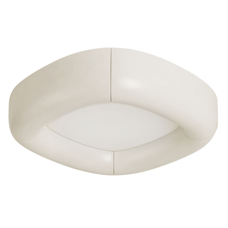Folio 15-in Black dimmable LED Flush Mount, White