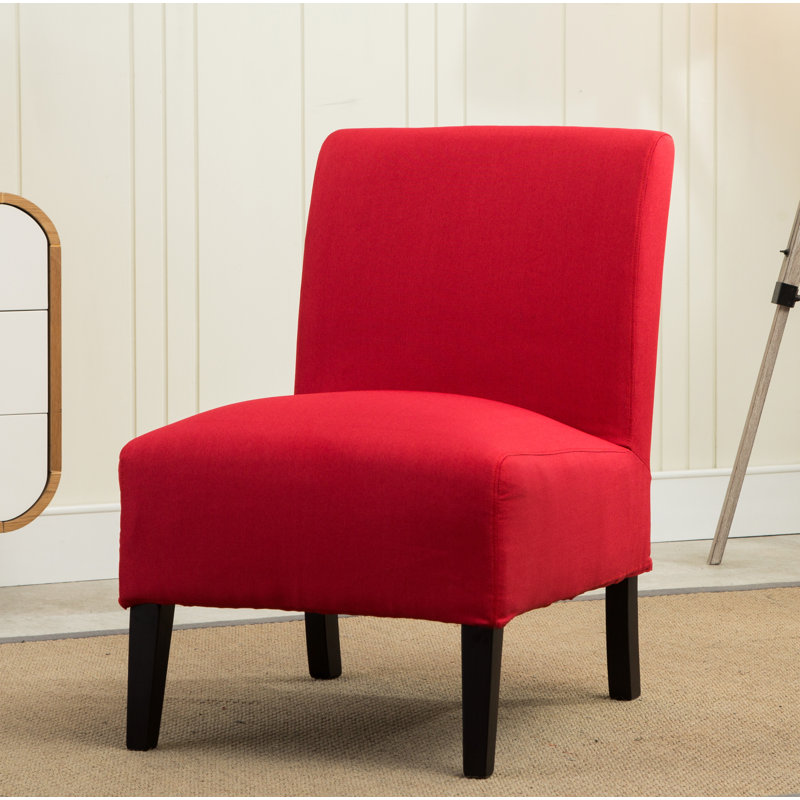 Fauteuil de chambre en lin l 29 po Wightman, 100 % lin rouge