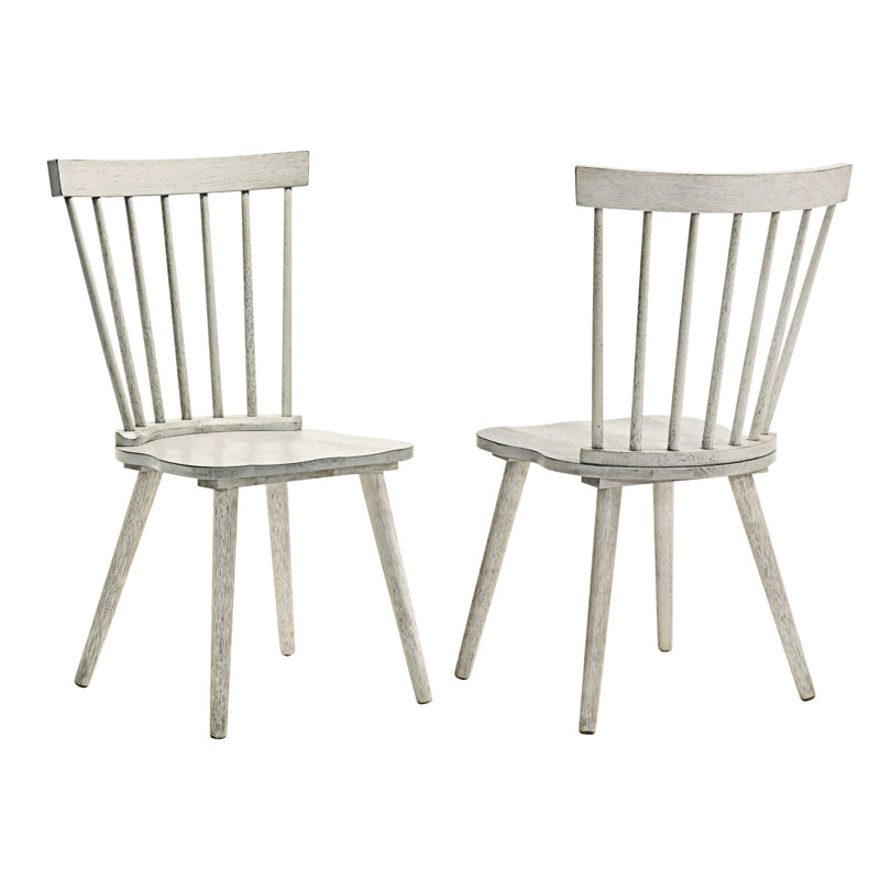 Ensemble de 2 chaises en bois massif, Blanc