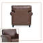 Fauteuil classique en similicuir avec garniture cloutée, structure en bois et coussin à ressorts ensachés-1903054259