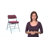 Hurshid Curved Triple Braced & Hinged Fabric Upholstered Metal Folding Chair-1215934741