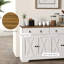 Buffet, armoire à buffet avec 2 tiroirs, 2 armoires de rangement, 4 portes de style grange et tablettes réglables, table de ferme avec rangement