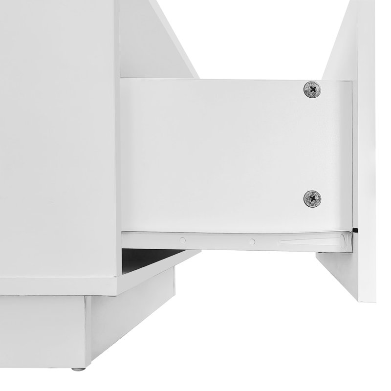 LED Coffee Table With A Drawer & Remote Control, White