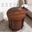 Table de bout cannelée ronde de 23,6 po avec station de charge et rangement pour porte coulissante-488845074-490842230