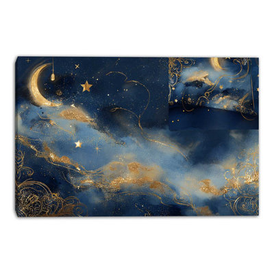Moonlit Blue Wrapped Canvas Wall Art