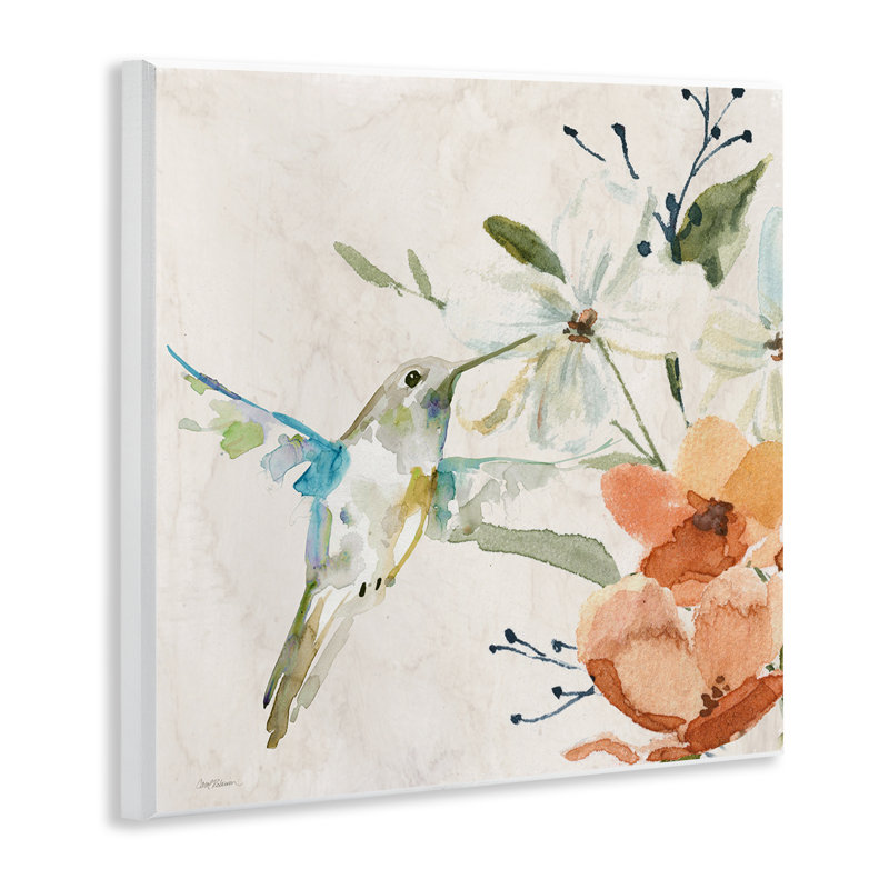 "Soft Florals & Hummingbird", art mural par Carol Robinson