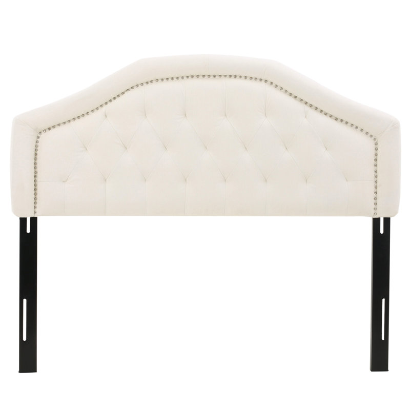 Queen & Full Sized Headboard In Contemporary Fashion, Upholstered With Button Diamond Stitch Details, Nailhead Accents, Assembly Required For Beds, Contemporary, Glamour,